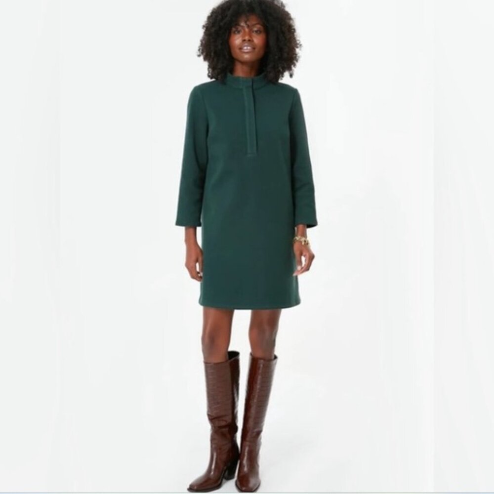 Tuckernuck Dress Knit Mock Neck Size L Heavyweight Dark Green
